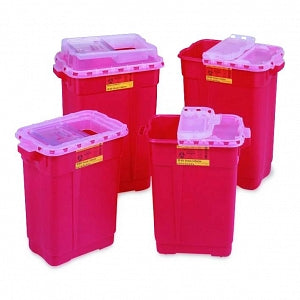 BD Sharps Containers - Sharps Container with Slide Top and Gasket, Red, 9 gal. - 305602