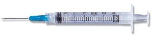 BD 3 mL Syringe / Needle Combinations with Luer-Lok Tips - 3 mL Luer Lock Syringe with 22G x 1-1/2" Needle - 309574