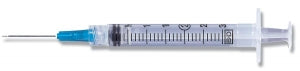 BD 3 mL Syringe / Needle Combinations with Luer-Lok Tips - 3 mL Luer Lock Syringe with 25G x 1-1/2" Needle - 309582