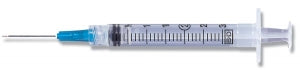 Becton Dickinson Syringes with Thin-Wall Needle - 3 mL Luer Lock Syringe with 26G x 5/8" PrecisionGlide Needle - 309587