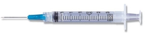 Becton Dickinson Syringes with Thin-Wall Needle - Luer-Lock Syringe with Intramuscular Needle, 3 mL, 23 G x 1-1/2" - 309589