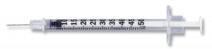 BD Insulin Syringe with Needle - 0.5 mL Insulin Syringe with 28G x 1/2" Needle - 329465