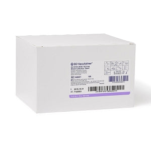 BD Vacutainer Ethylenediaminetetraacetic Acid (EDTA) Tubes - Vacutainer Plastic Edda K2 Ethylenediaminetetraacetic Acid (EDTA) Tubes with Conventional Closure, Paper Label, Lavender, 13 mm x 100 mm, 6.0 mL, 10.8 mg - 368661