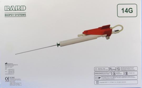 CR Bard Ultrasound Biopsy Probes - Vacora Biopsy Probe with Integrated Coaxial Cannula, 14G x 116 mm - VB14116US