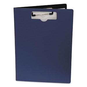 Baumgartens Blue 8.5" x 11" Portfolio Clipboard - Portfolio Clipboard With Low-Profile Clip, 1/2" Capacity, 8-1/2" x 11", Blue - 61633