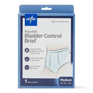 Medline Reusable Light Incontinence Pants - Reusable Light Incontinence Pants, Men, Size Medium, for Waist Size 34-36" - BCPANTMENMD