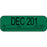 Label Paper Permanent ___Dec 201___ 1 1/2" X 1/2" Green 500 Per Roll