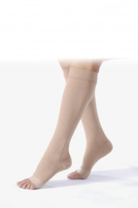 BSN Medical Open Toe Vascular Support Stockings - Open Toe Compression Stocking, Vascular Support, Knee High, 20 to 30 mmHg, Beige, Size M - 114626