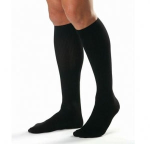 BSN Medical JOBST forMen Knee High Stockings - JOBST forMen Ribbed Knee-High Stocking, Closed Toe, Black, Size XLFC - 115297