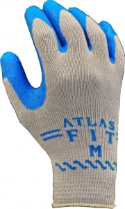 Best Manufacturing Company ATLAS Fit 300W - Atlas Fit Gloves, Blue Rubber Coated Palm, Size S - 300WS-07