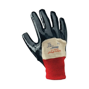 Best Mfg 7000P Nitri-Pro Palm-Coated Nitrile Glove - Nitri-Pro White Cotton Work Gloves with Nitrile Coating and Knitted Wrist, Size L - 7000P-10