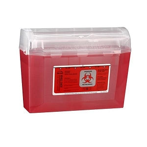 Bemis Patient Room and Exam Room Sharps Containers - Wall Safe Sharps Container, 3 qt., Translucent Red - 125030