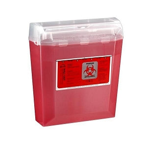 Bemis Patient Room and Exam Room Sharps Containers - Wall Safe Sharps Container, 5 qt., Translucent Red - 150-030