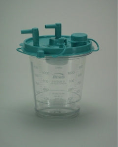 Bemis Hi-Flow Suction Canisters - 1, 200 mL Hi-Flow Suction Canister with Aerostat Filter and Float Valve Shutoff - 484410