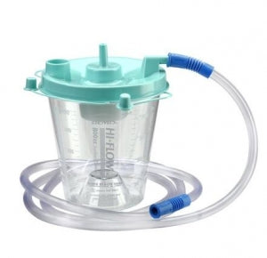 Bemis Hi-Flow Suction Canisters - 800 mL Hi-Flow Suction Canister with Aerostat Filter and Float Valve Shutoff and 6' Connecting Tube - 8002K