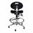 Biofit Unique U Series Chairs with ISO 6 Clean Room Package - Unique U Series Black Chairs with ISO 6 Clean Room Package, Aluminum Base and Chrome Finish without Arms, High Seat Height, 21" - 31" - UUA-H-RC-T-AFP-XA-ISO6-2DS