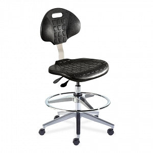 Biofit Unique U Series Chairs with ISO 6 Clean Room Package - Unique U Series Black Chairs with ISO 6 Clean Room Package, Aluminum Base and Chrome Finish without Arms, High Seat Height, 21" - 31" - UUA-H-RC-T-AFP-XA-ISO6-2DS