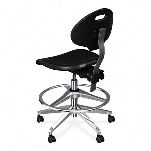 Biofit Unique U Series Chairs with ISO 6 Clean Room Package - Unique U Series Black Chairs with ISO 6 Clean Room Package, Aluminum Base and Chrome Finish without Arms, Medium Seat Height, 18" - 25" - UUA-M-RC-T-AFP-XA-ISO6-2DS