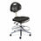 Biofit Unique U Series Chairs with ISO 6 Clean Room Package - Unique U Series Black Chairs with ISO 6 Clean Room Package, Aluminum Base and Chrome Finish without Arms, Medium Seat Height, 18" - 25" - UUA-M-RC-T-AFP-XA-ISO6-2DS