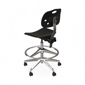 Biofit ArmorSeat Series Laboratory Chairs with ISO 6 Package - ArmorSeat Series Black Laboratory Chair with ISO 6 Package, Aluminum Base and Chrome Parts without Arms, High Seat Height, 21" - 31" - GGA-H-RC-T-AFP-XA-ISO6-2DS-BLK