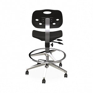 Biofit ArmorSeat Series Laboratory Chairs with ISO 6 Package - ArmorSeat Series Black Laboratory Chair with ISO 6 Package, Aluminum Base and Chrome Parts without Arms, High Seat Height, 21" - 31" - GGA-H-RC-T-AFP-XA-ISO6-2DS-BLK