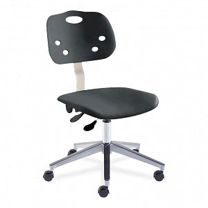 Biofit ArmorSeat Series Laboratory Chairs with ISO 6 Package - ArmorSeat Series Black Laboratory Chair with ISO 6 Package, Aluminum Base and Chrome Metal Parts without Arms, Low Seat Height, 16" - 21" - GGA-L-RC-T-XF-XA-ISO6-2DS-BLK