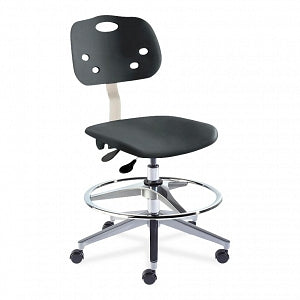 Biofit ArmorSeat Series Laboratory Chairs with ISO 6 Package - ArmorSeat Series Black Laboratory Chair with ISO 6 Package, Aluminum Base and Chrome Metal Parts without Arms, Medium Seat Height, 18" - 25" - GGA-M-RC-T-AFP-XA-ISO5-BLK