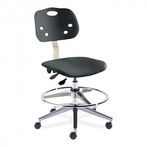 Biofit ArmorSeat Series Laboratory Chairs with ISO 6 Package - ArmorSeat Series Black Laboratory Chair with ISO 6 Package, Aluminum Base and Chrome Parts without Arms, Medium Seat Height, 18" - 25" - GGA-M-RC-T-AFP-XA-ISO6-2DS-BLK