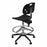 Biofit ArmorSeat Series Laboratory Chairs with ISO 6 Package - ArmorSeat Series Black Laboratory Chair with ISO 6 Package, Reinforced Composite Base and Black Powdercoat Finish without Arms, High Seat Height, 21" - 31" - GGR-H-RC-AFP-XA-ISO5-BLK