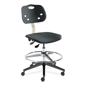 Biofit ArmorSeat Series Laboratory Chairs with ISO 6 Package - ArmorSeat Series Black Laboratory Chair with ISO 6 Package, Reinforced Composite Base and Black Powdercoat Finish without Arms, High Seat Height, 21" - 31" - GGR-H-RC-AFP-XA-ISO5-BLK