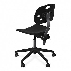 Biofit ArmorSeat Series Laboratory Chairs with ISO 6 Package - ArmorSeat Series Black Laboratory Chair with ISO 6 Package, Reinforced Composite Base and Black Powdercoat Finish without Arms, Low Seat Height, 16" - 21" - GGR-L-RC-T-XF-XA-ISO6-2DS-BLK