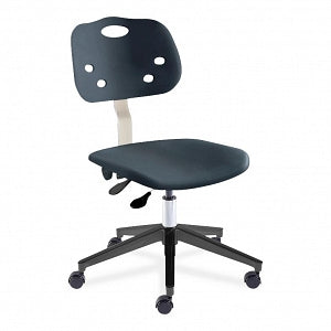 Biofit ArmorSeat Series Laboratory Chairs with ISO 6 Package - ArmorSeat Series Black Laboratory Chair with ISO 6 Package, Reinforced Composite Base and Black Powdercoat Finish without Arms, Low Seat Height, 16" - 21" - GGR-L-RC-T-XF-XA-ISO6-2DS-BLK