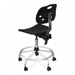 Biofit ArmorSeat Series Laboratory Chairs with ISO 6 Package - ArmorSeat Series Black Laboratory Chair with ISO 6 Package, Tubular Steel Base and Black Powdercoat Finish without Arms, Low Seat Height, 17" - 21" - GGS-L-RC-T-XF-XA-ISO6-2DS-BLK