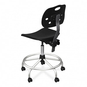 Biofit ArmorSeat Series Laboratory Chairs with ISO 6 Package - ArmorSeat Series Black Laboratory Chair with ISO 6 Package, Tubular Steel Base and Black Powdercoat Finish without Arms, Low Seat Height, 17" - 21" - GGS-L-RC-T-XF-XA-ISO5-BLK