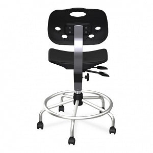 Biofit ArmorSeat Series Laboratory Chairs with ISO 6 Package - ArmorSeat Series Black Laboratory Chair with ISO 6 Package, Tubular Steel Base and Black Powdercoat Finish without Arms, Low Seat Height, 17" - 21" - GGS-L-RC-T-XF-XA-ISO5-BLK