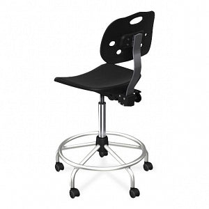 Biofit ArmorSeat Series Laboratory Chairs with ISO 6 Package - ArmorSeat Series Black Laboratory Chair with ISO 6 Package, Tubular Steel Base and Black Powdercoat Finish without Arms, Medium Seat Height, 20" - 27" - GGS-M-RC-T-XF-XA-ISO6-2DS-BLK