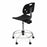 Biofit ArmorSeat Series Laboratory Chairs with ISO 6 Package - ArmorSeat Series Black Laboratory Chair with ISO 6 Package, Tubular Steel Base and Black Powdercoat Finish without Arms, Medium Seat Height, 20" - 27" - GGS-M-RC-T-XF-XA-ISO6-2DS-BLK