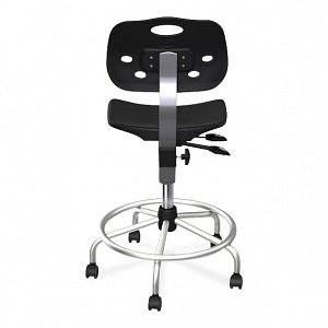 Biofit ArmorSeat Series Laboratory Chairs with ISO 6 Package - ArmorSeat Series Black Laboratory Chair with ISO 6 Package, Tubular Steel Base and Black Powdercoat Finish without Arms, Medium Seat Height, 20" - 27" - GGS-M-RC-T-XF-XA-ISO6-2DS-BLK