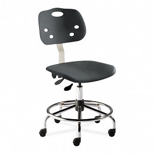 Biofit ArmorSeat Series Laboratory Chairs with ISO 6 Package - ArmorSeat Series Black Laboratory Chair with ISO 6 Package, Tubular Steel Base and Black Powdercoat Finish without Arms, Medium Seat Height, 20" - 27" - GGS-M-RC-T-XF-XA-ISO6-2DS-BLK