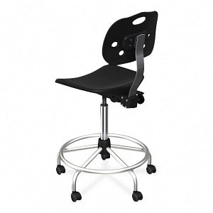 Biofit ArmorSeat Series Laboratory Chairs with ISO 6 Package - ArmorSeat Series Black Laboratory Chair with ISO 6 Package, Tubular Steel Base and Black Powdercoat Finish without Arms, Medium Seat Height, 20" - 27" - GGS-M-RC-T-XF-XA-ISO5-BLK