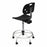 Biofit ArmorSeat Series Laboratory Chairs with ISO 6 Package - ArmorSeat Series Black Laboratory Chair with ISO 6 Package, Tubular Steel Base and Black Powdercoat Finish without Arms, Medium Seat Height, 20" - 27" - GGS-M-RC-T-XF-XA-ISO5-BLK