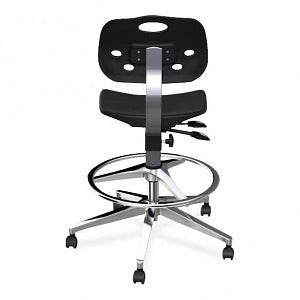 Biofit ArmorSeat Series Laboratory Chairs with ISO 6 Package - ArmorSeat Series Black Laboratory Chair with ISO 6 Package and Wide Aluminum Base without Arms, High Seat Height, 21" - 31" - GGW-H-RC-T-AFP-XA-ISO5-BLK