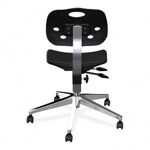 Biofit ArmorSeat Series Laboratory Chairs with ISO 6 Package - ArmorSeat Series Black Laboratory Chair with ISO 6 Package and Wide Aluminum Base without Arms, Low Seat Height, 16" - 21" - GGW-L-RC-T-XF-XA-ISO6-2DS-BLK