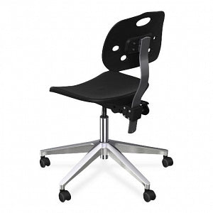 Biofit ArmorSeat Series Laboratory Chairs with ISO 6 Package - ArmorSeat Series Black Laboratory Chair with ISO 6 Package and Wide Aluminum Base without Arms, Low Seat Height, 16" - 21" - GGW-L-RC-T-XF-XA-ISO5-BLK