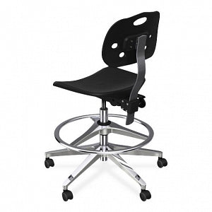 Biofit ArmorSeat Series Laboratory Chairs with ISO 6 Package - ArmorSeat Series Black Laboratory Chair with ISO 6 Package and Wide Aluminum Base without Arms, Medium Seat Height, 18" - 25" - GGW-M-RC-T-AFP-XA-ISO6-2DS-BLK