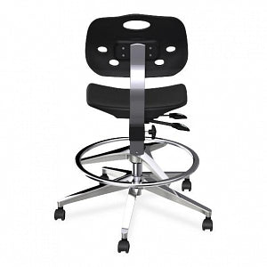 Biofit ArmorSeat Series Laboratory Chairs with ISO 6 Package - ArmorSeat Series Black Laboratory Chair with ISO 6 Package and Wide Aluminum Base without Arms, Medium Seat Height, 18" - 25" - GGW-M-RC-T-AFP-XA-ISO6-2DS-BLK