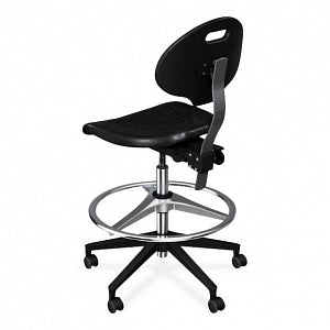 Biofit Unique U Series Chairs with ISO 6 Clean Room Package - Unique U Series Black Chairs with ISO 6 Clean Room Package, Reinforced Composite Base and Chrome Finish without Arms, High Seat Height, 21" - 31" - UUR-H-RC-T-AFP-XA-ISO6-2DS