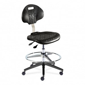 Biofit Unique U Series Chairs with ISO 6 Clean Room Package - Unique U Series Black Chairs with ISO 6 Clean Room Package, Reinforced Composite Base and Chrome Finish without Arms, High Seat Height, 21" - 31" - UUR-H-RC-T-AFP-XA-ISO6-2DS