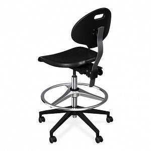 Biofit Unique U Series Chairs with ISO 6 Clean Room Package - Unique U Series Black Chairs with ISO 6 Clean Room Package, Reinforced Composite Base and Chrome Finish without Arms, Medium Seat Height, 18" - 25" - UUR-M-RC-T-AFP-XA-ISO6-2DS