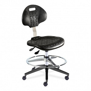 Biofit Unique U Series Chairs with ISO 6 Clean Room Package - Unique U Series Black Chairs with ISO 6 Clean Room Package, Reinforced Composite Base and Chrome Finish without Arms, Medium Seat Height, 18" - 25" - UUR-M-RC-T-AFP-XA-ISO6-2DS